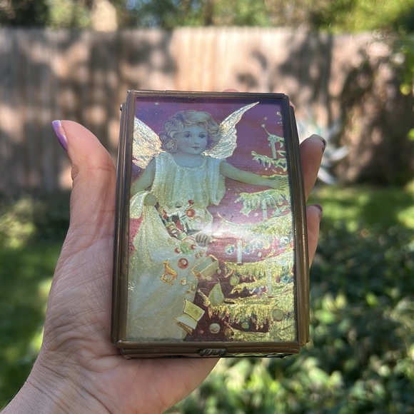 Vintage Via Vermont Christmas Handcrafted Angel Trinket box - Picture 13 of 13